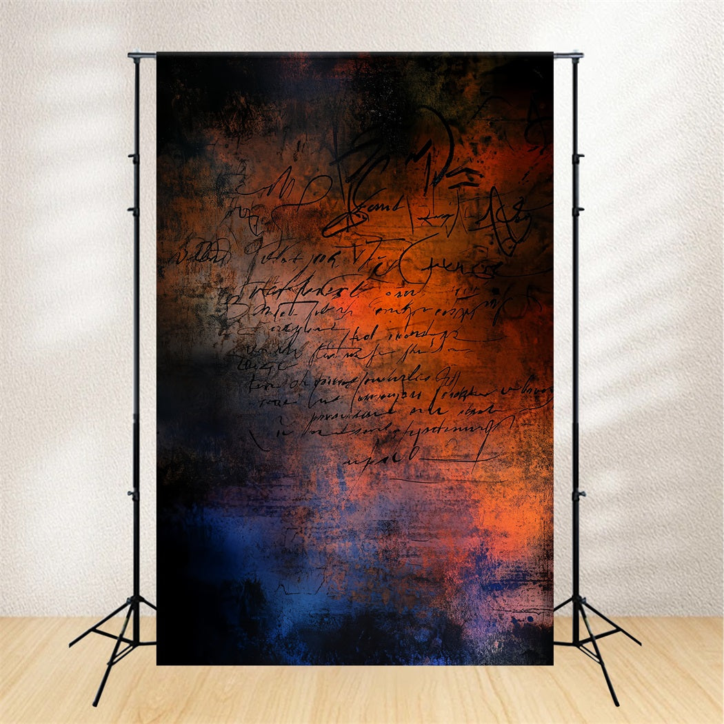 Grunge Backdrop Burnt Script Grunge Texture Abstract Backdrop for Photography CSH58-181
