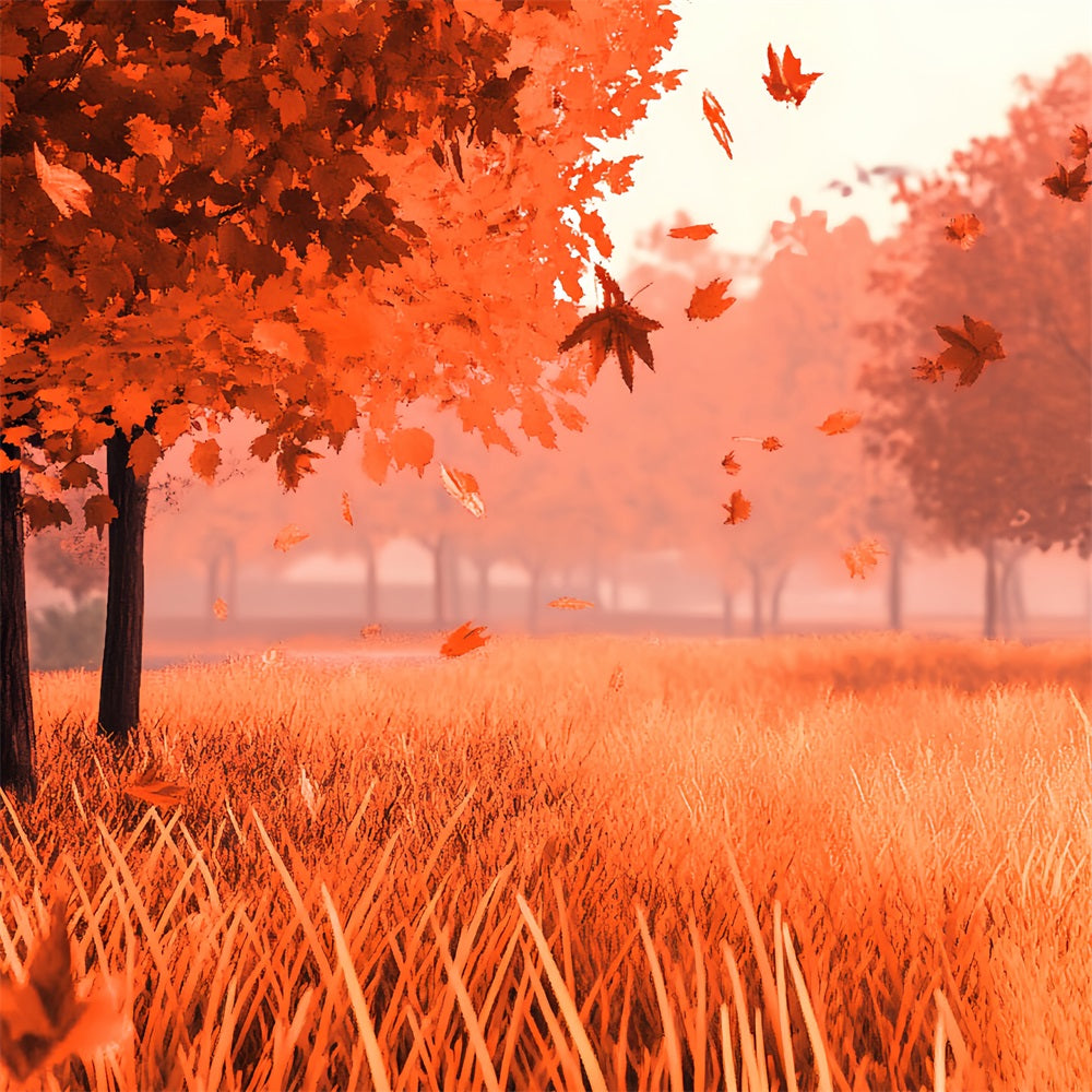 Fall Nature Backdrop Falling Leaves Autumn Field Fall Leaves Backdrop CSH58-230