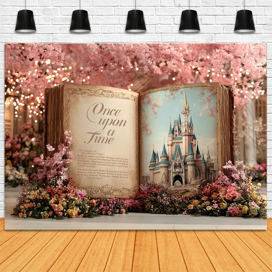 Once Upon a Time Backdrop Fairytale Castle Storybook Blossoms Kids Backdrop CSH58-232