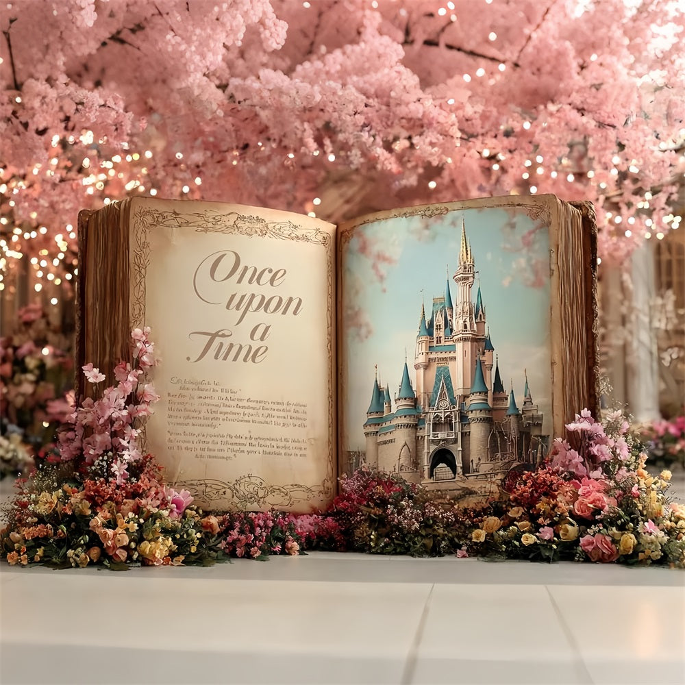 Once Upon a Time Backdrop Fairytale Castle Storybook Blossoms Kids Backdrop CSH58-232