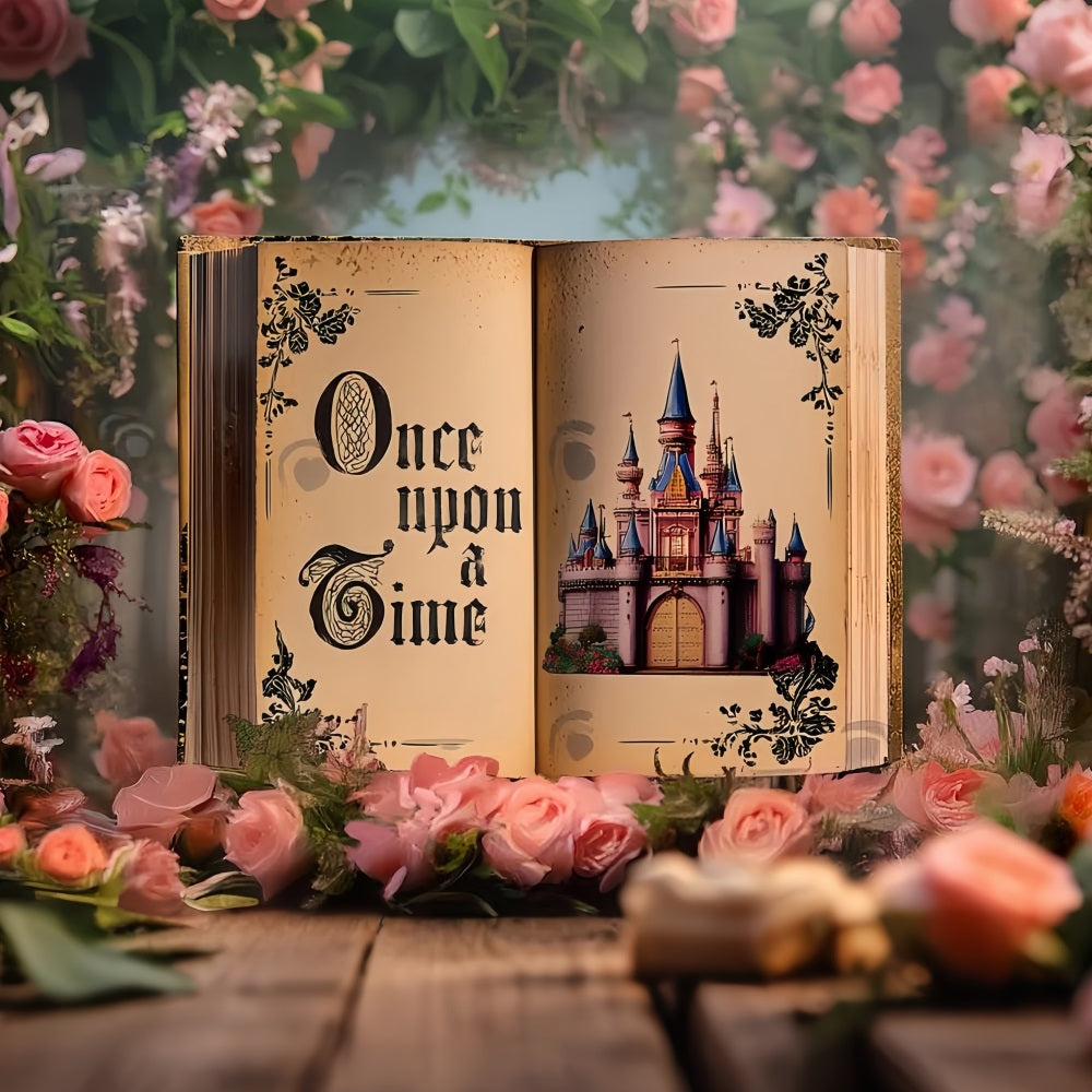 Once Upon a Time Backdrop Enchanted Rose Castle Pages Kids Photo Backdrop CSH58-233