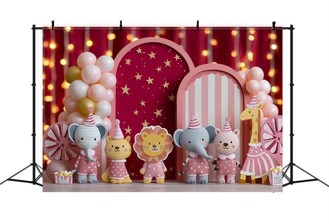 Kids Cute Backdrop Circus Animal Party Celebration Newborn Photography Backdrops CSH58-238