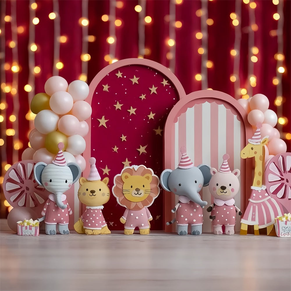 Kids Cute Backdrop Circus Animal Party Celebration Newborn Photography Backdrops CSH58-238