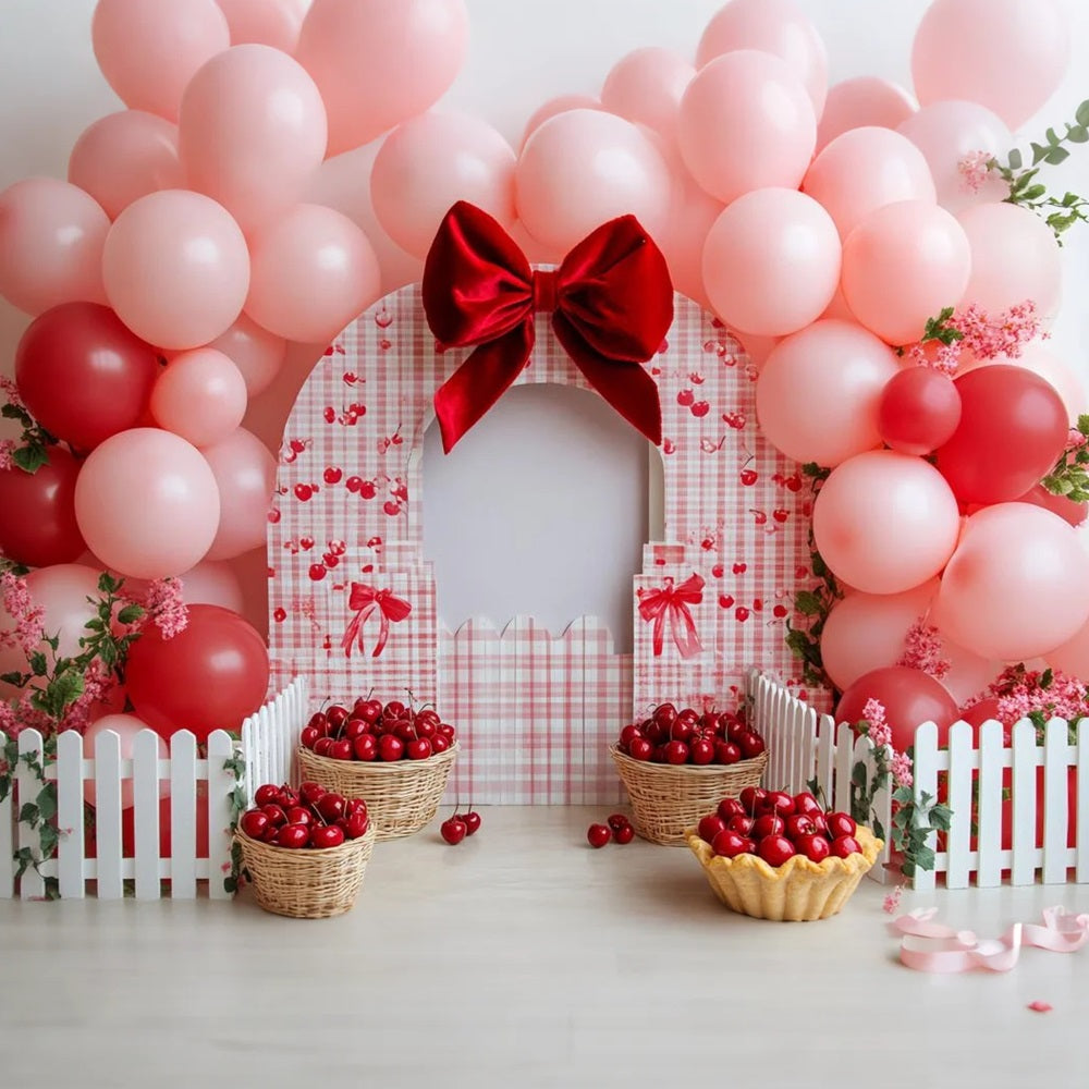Children Cute Backdrop Cherry Balloon Basket Delight Newborn Photoshoot Backdrop CSH58-239