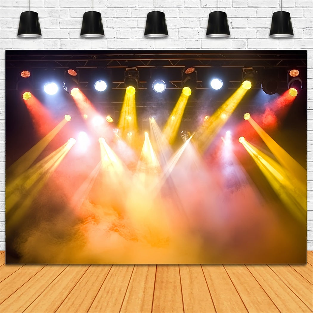 Spotlight Backdrop Golden Smoke Spotlight Beams Stage Backdrop CSH58-242