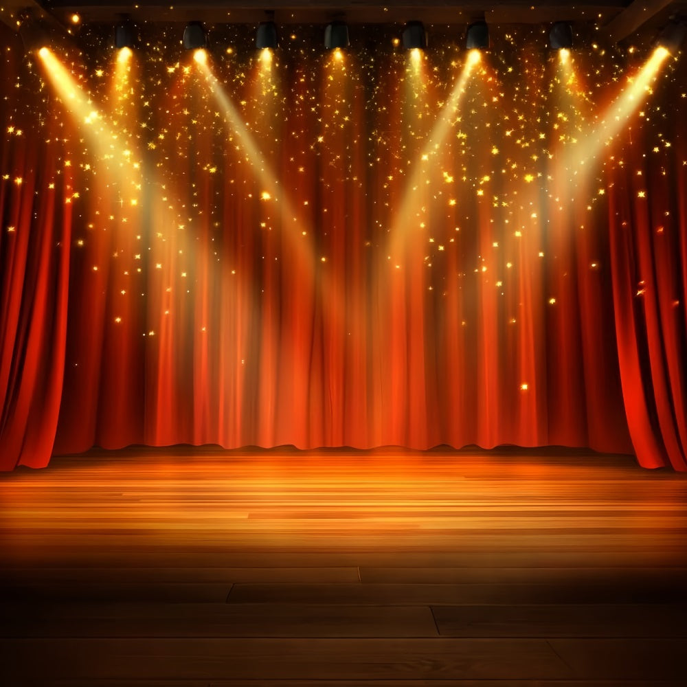 Spotlight Backdrop Red Curtain Spotlight Glow Stage Backdrop CSH58-244