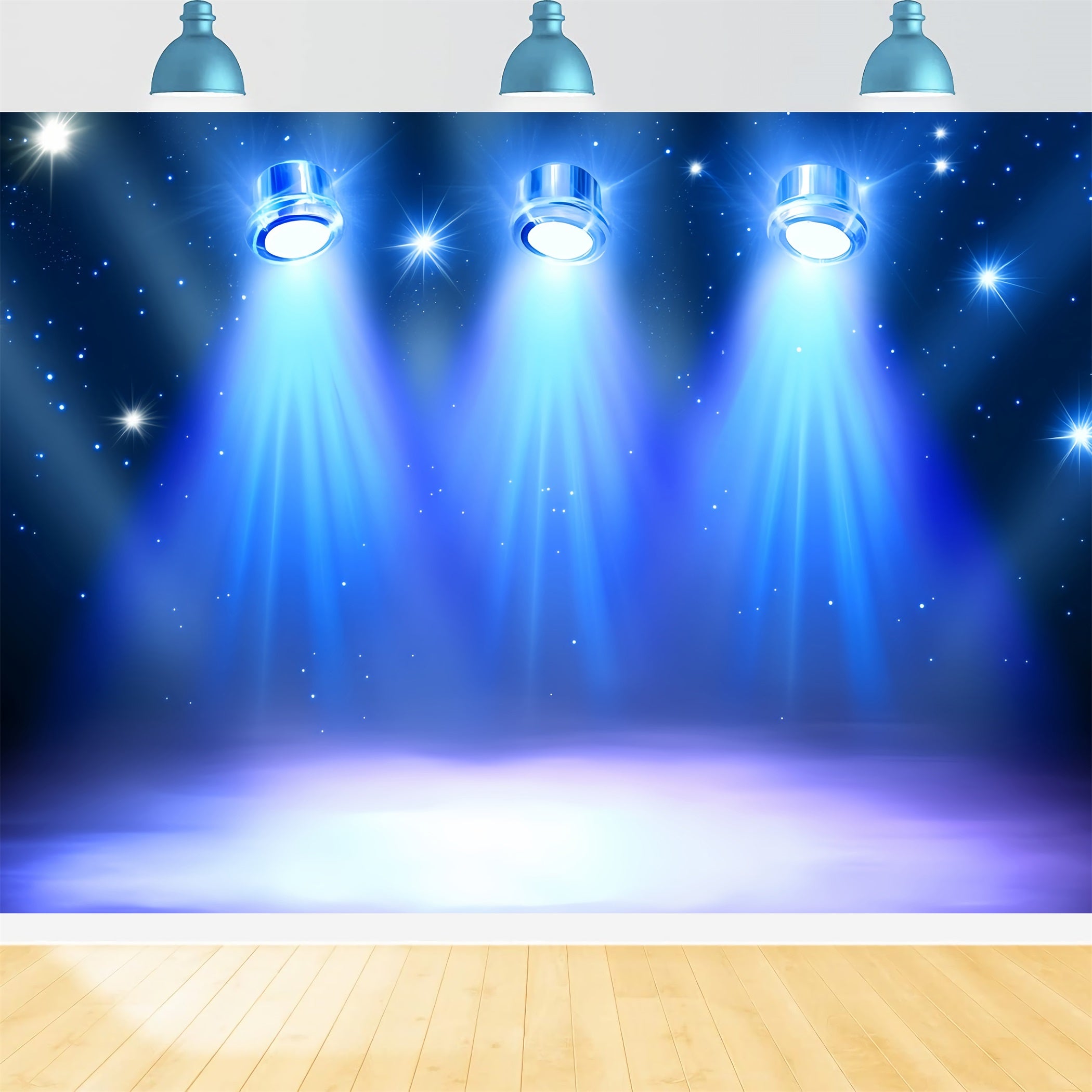 Spotlight Backdrop Blue Starry Spotlight Stage Backdrop CSH58-245