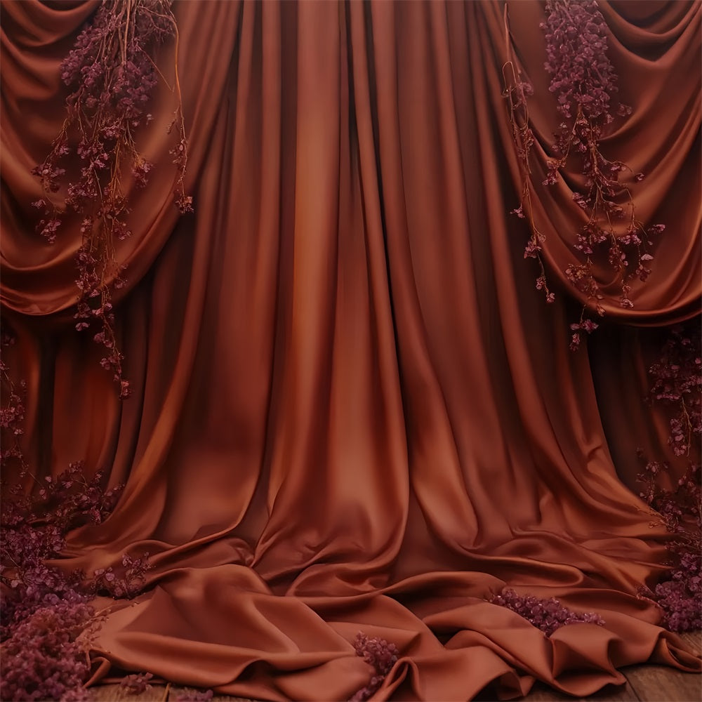 Sexy Backdrop Rustic Satin Drapery Blossoms Boudoir Backdrop Ideas CSH58-248
