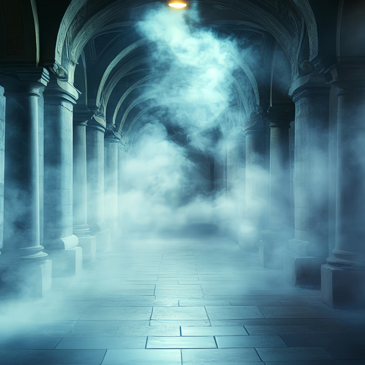 Dark Backdrop Foggy Gothic Stone Corridor Halloween Backdrop CSH58-74