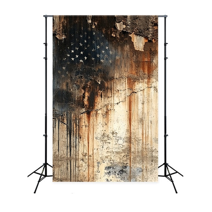 4th of July Photo Backdrop Rustic Faded Flag Wall Backdrop CSH6-1