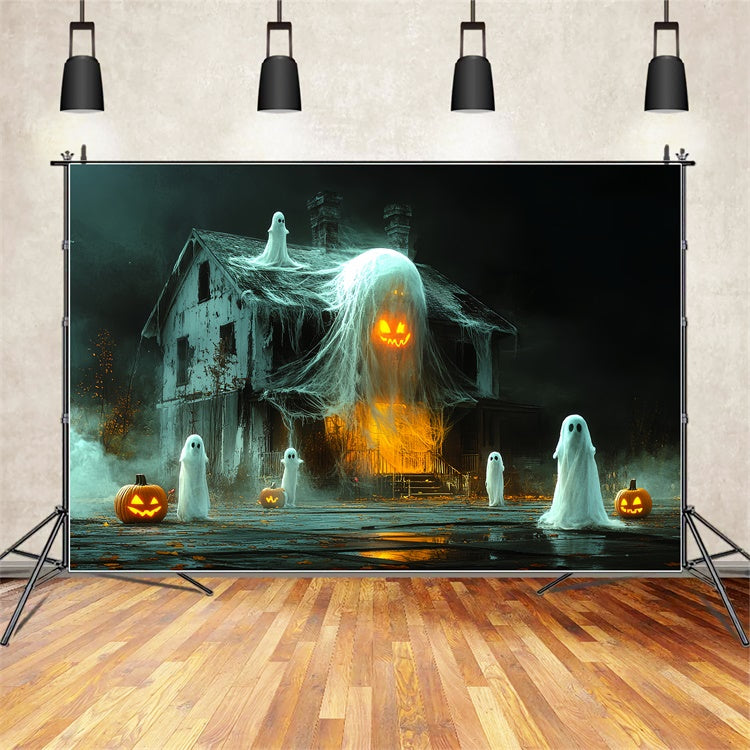 Spooky Halloween Backdrop Haunted Ghost Shack Backdrop CSH6-100