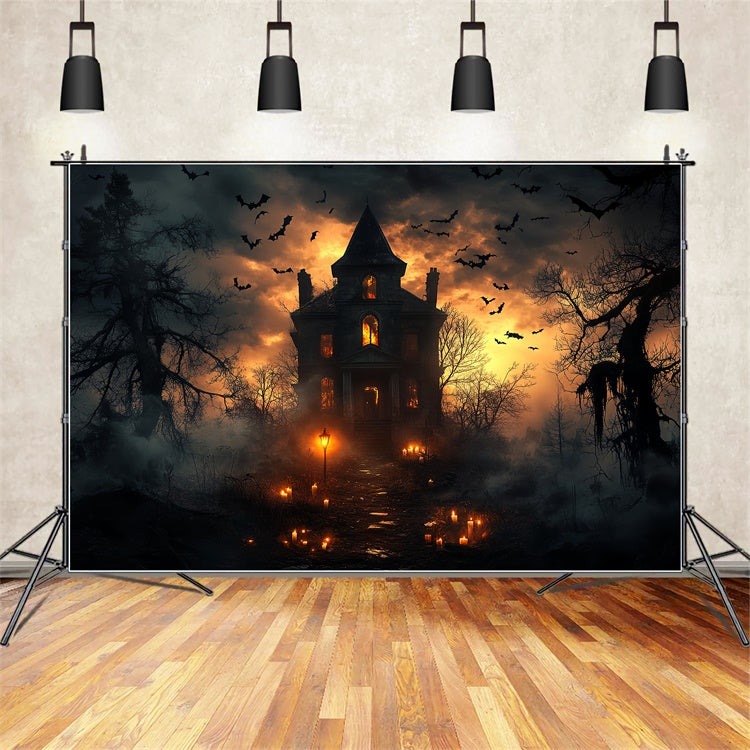 Halloween Backdrop Haunted Twilight Horror House Backdrop CSH6-104