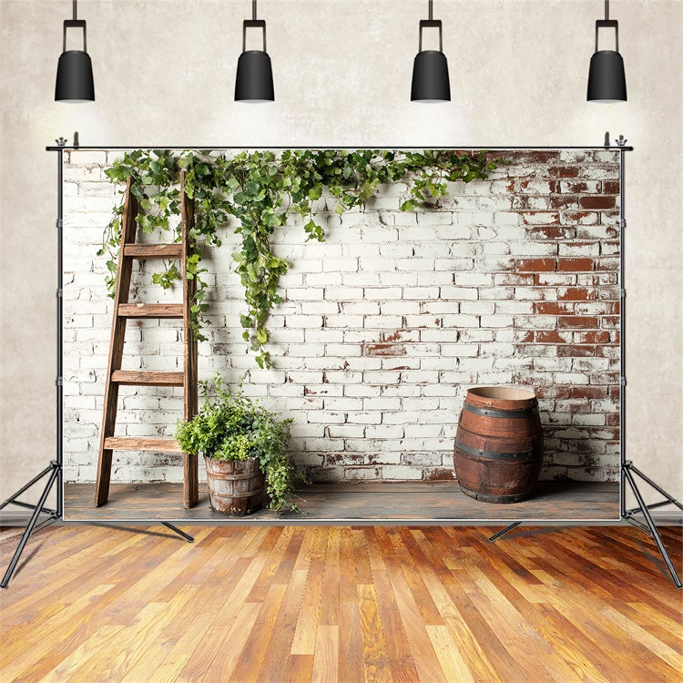Brick Photo Backdrop Ivy Barrel Rustic Wall Backdrop CSH6-133