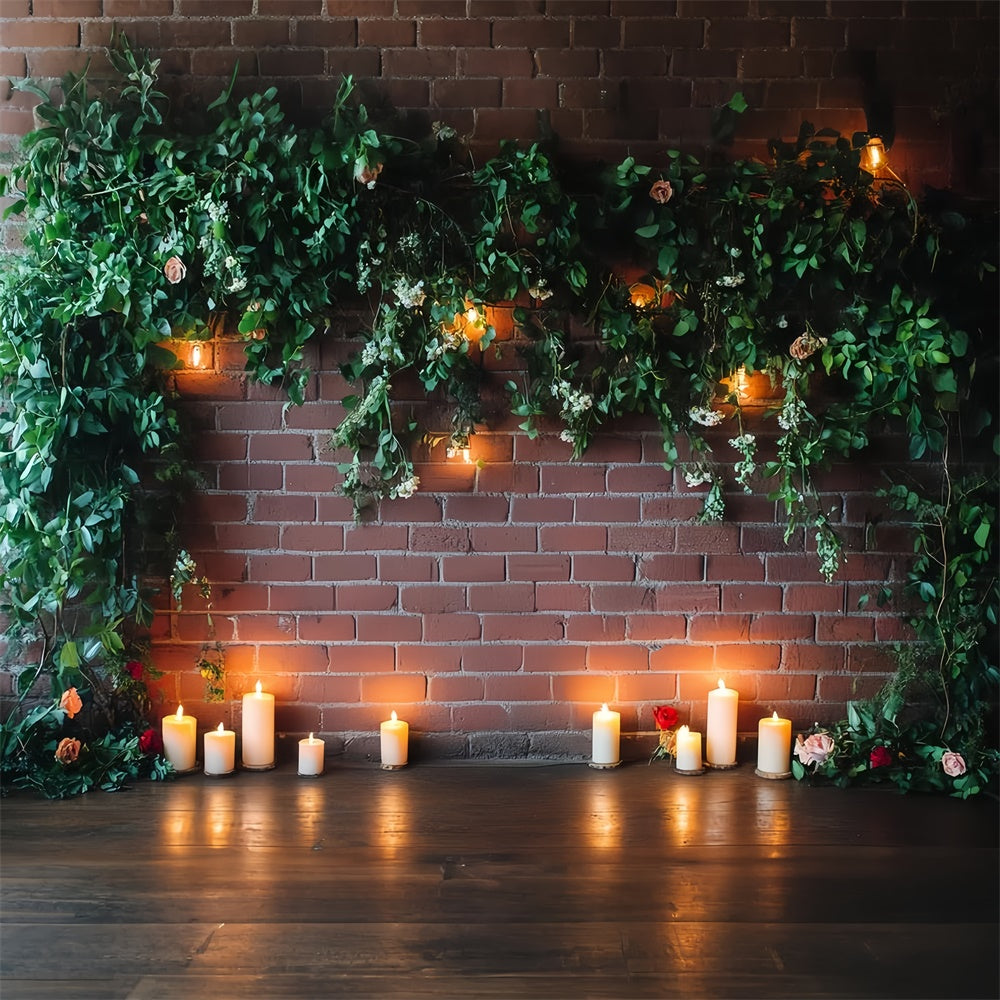 Red Brick Backdrop Candlelit Ivy Romance Backdrop CSH6-134