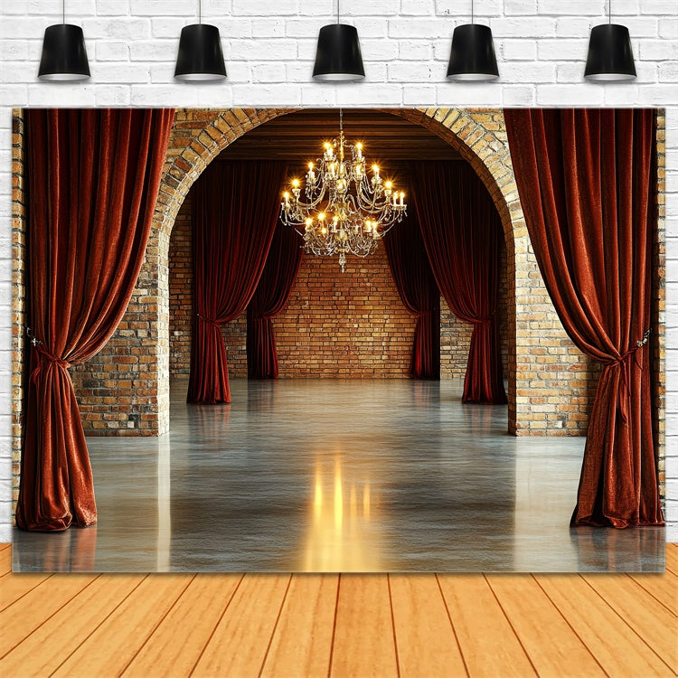 Brick Backdrops Velvet Curtain Palace Wall Backdrop CSH6-135