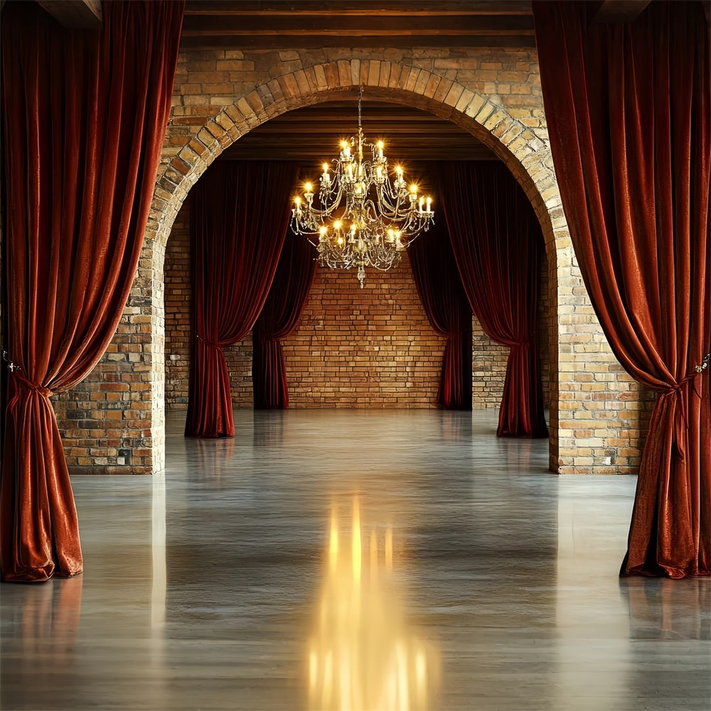 Brick Backdrops Velvet Curtain Palace Wall Backdrop CSH6-135