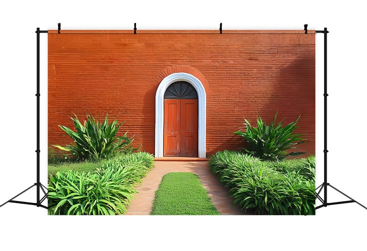 Red Brick Backdrop Classic Arch Doorway Wall Backdrop CSH6-137