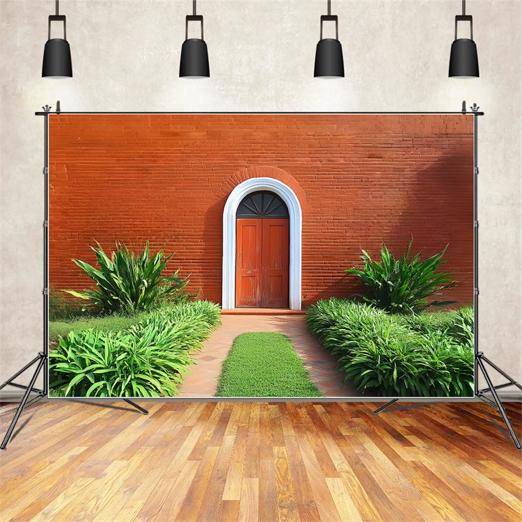 Red Brick Backdrop Classic Arch Doorway Wall Backdrop CSH6-137