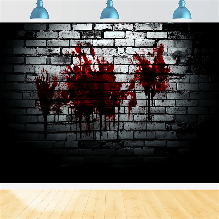 Halloween Backdrop Haunted Blood Stained Wall Brick Backdrop CSH6-138