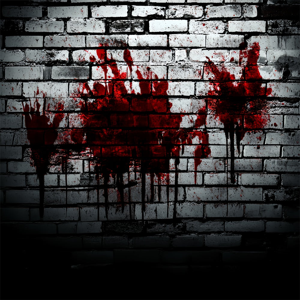 Halloween Backdrop Haunted Blood Stained Wall Brick Backdrop CSH6-138