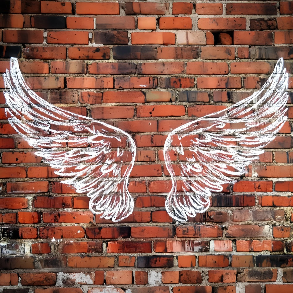 Red Brick Backdrop Angel Wings Street Art Backdrop CSH6-139