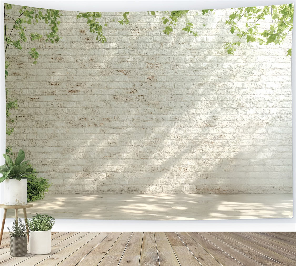White Brick Backdrop Morning Light White Wall Backdrop CSH6-140