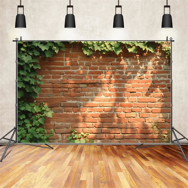 Red Brick Backdrop Rustic Ivy Wall Texture Backdrop CSH6-141