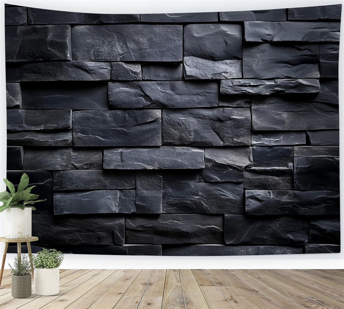 Black Brick Backdrop Charcoal Stone Texture Backdrop CSH6-144