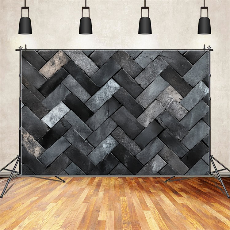 Brick Photo Backdrop Herringbone Stone Pattern Backdrop CSH6-145