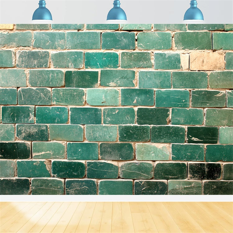 Brick Backdrop Photography Emerald Glazed Brick Backdrop CSH6-146
