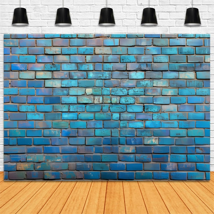 Brick Wall Backdrop Weathered Blue Dream Wall Backdrop CSH6-147