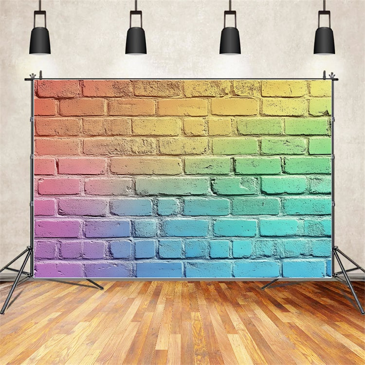 Brick Wall Backdrop Colorful Dust Wall Texture Backdrop CSH6-149