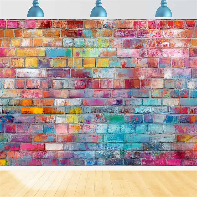 Brick Photo Backdrop Color Splash Graffiti Wall Backdrop CSH6-150