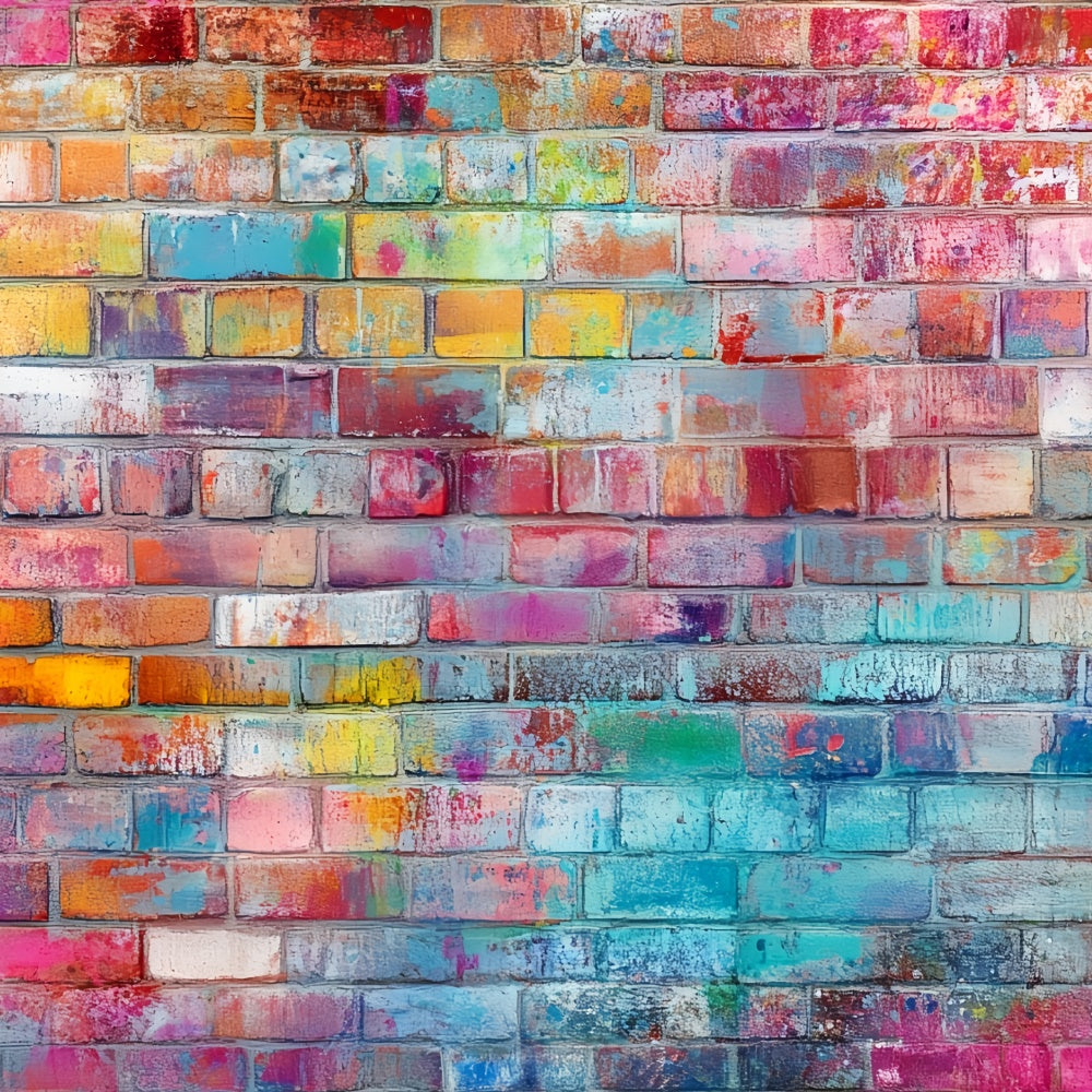 Brick Photo Backdrop Color Splash Graffiti Wall Backdrop CSH6-150