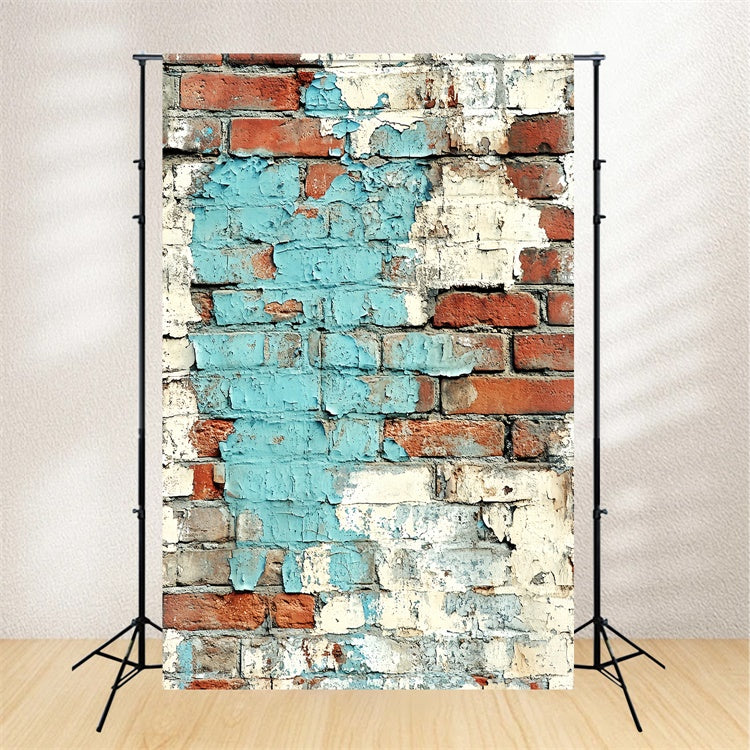 Brick Backdrop Weathered Urban Blue Texture Backdrop CSH6-155