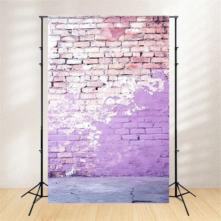 Brick Wall Photo Backdrop Lilac Decay Street Wall Backdrop CSH6-156