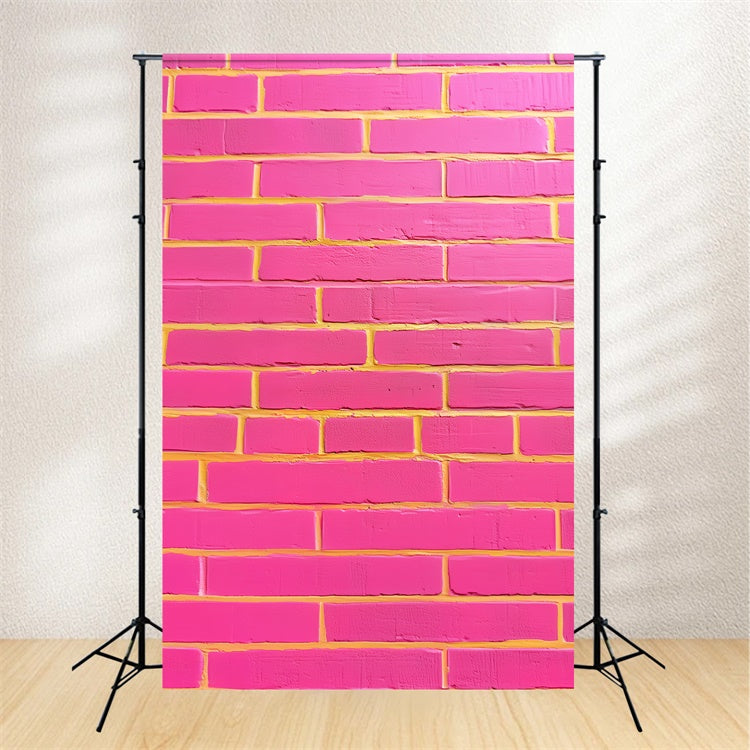Brick Wall Backdrop Neon Pink Street Pop Brick Backdrop CSH6-157