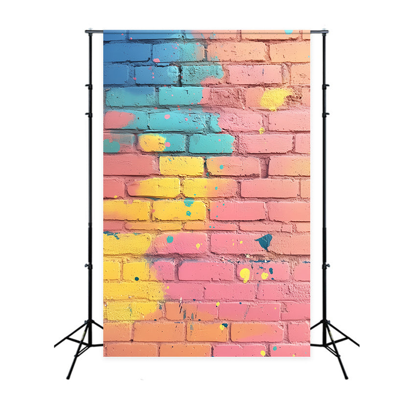 Brick Wall Backdrops Dreamy Doodle Candy Pop Backdrop CSH6-159