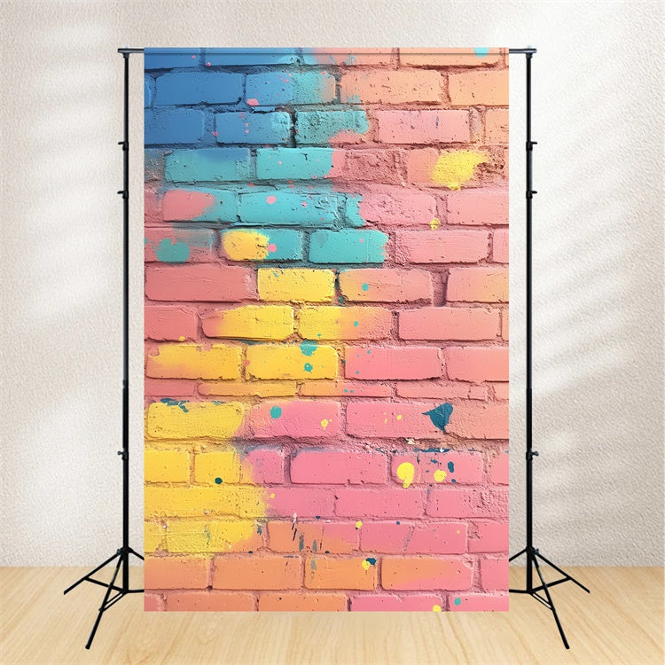 Brick Wall Backdrops Dreamy Doodle Candy Pop Backdrop CSH6-159
