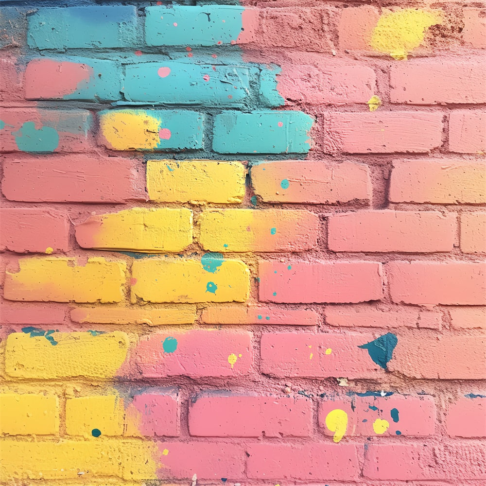 Brick Wall Backdrops Dreamy Doodle Candy Pop Backdrop CSH6-159