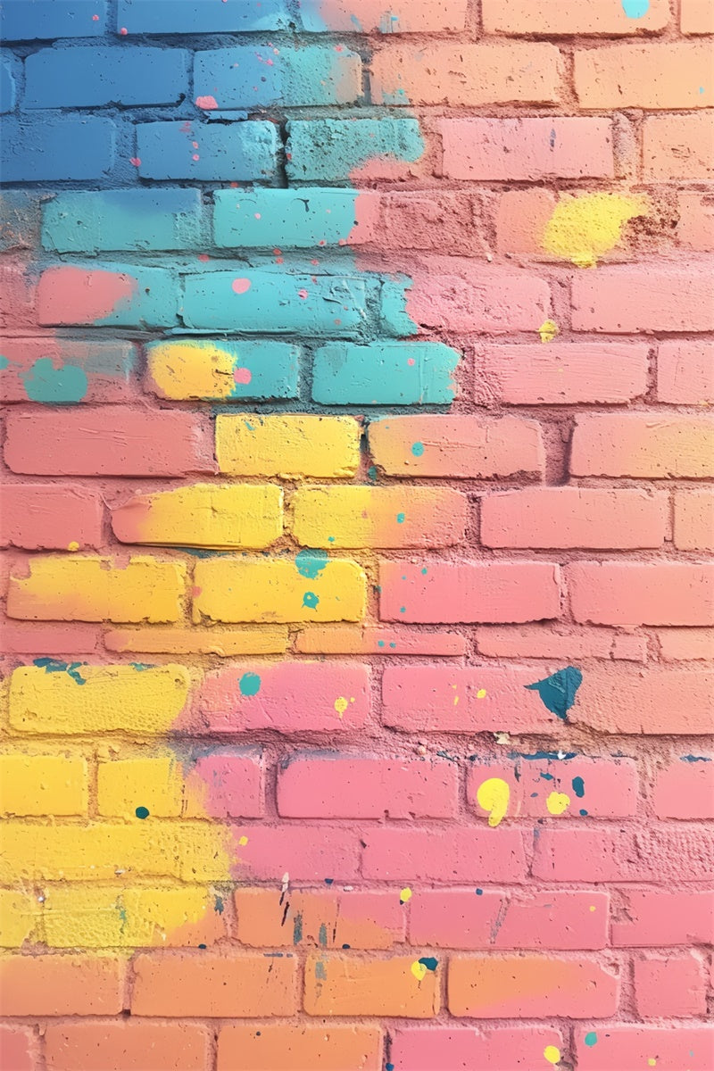 Brick Wall Backdrops Dreamy Doodle Candy Pop Backdrop CSH6-159