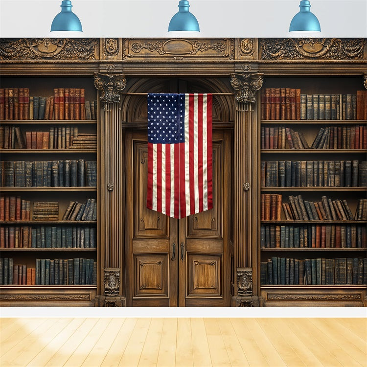 4th of July Backdrop Patriotic Library Elegance Backdrop CSH6-20
