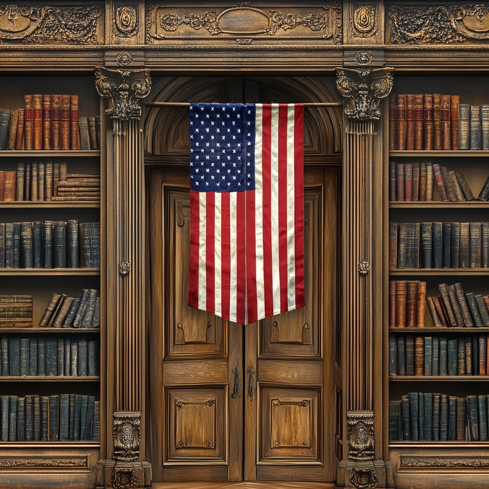 4th of July Backdrop Patriotic Library Elegance Backdrop CSH6-20