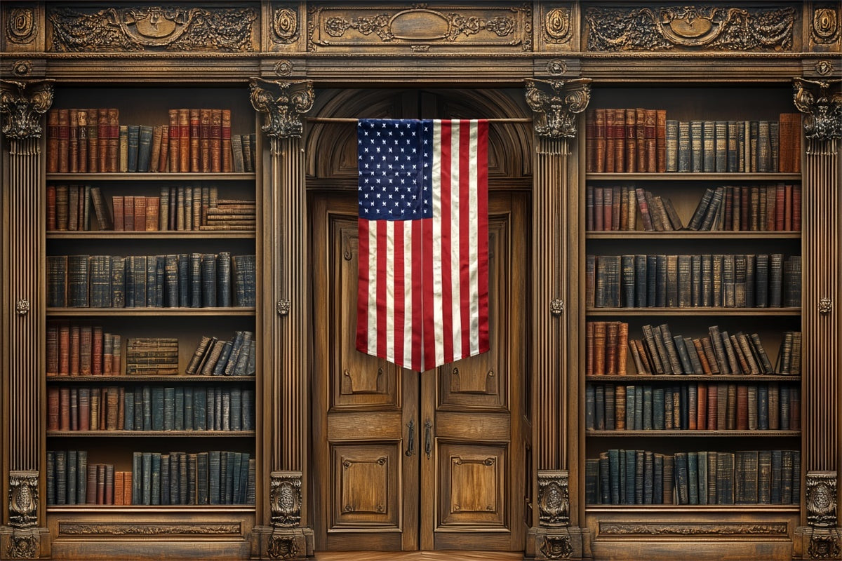 4th of July Backdrop Patriotic Library Elegance Backdrop CSH6-20