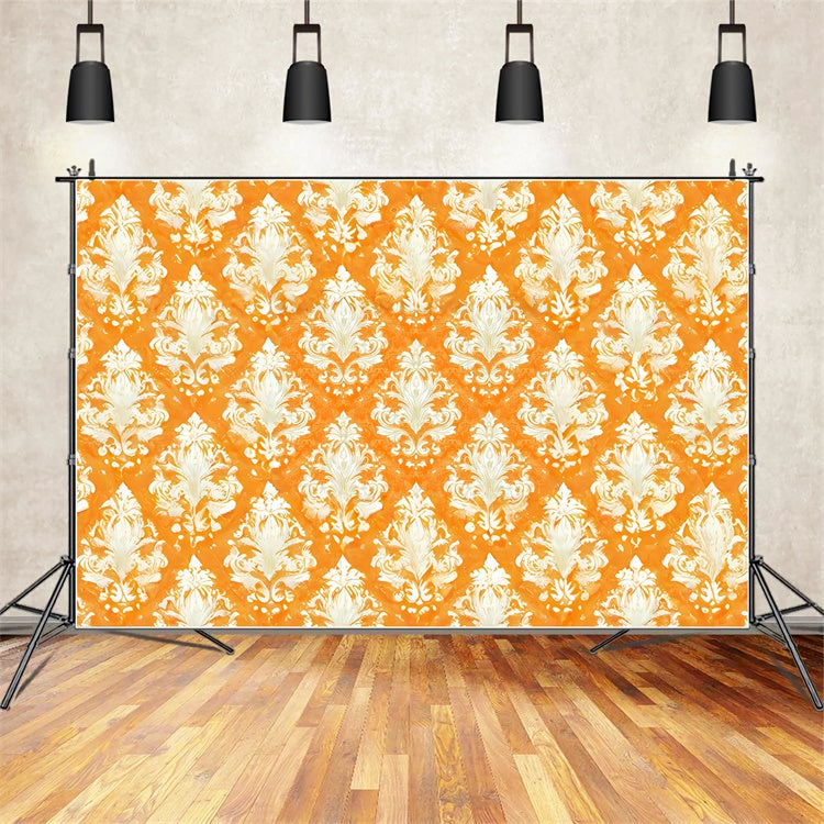 Fall Photoshoot Backdrop Vintage Autumn Damask Backdrop CSH6-223