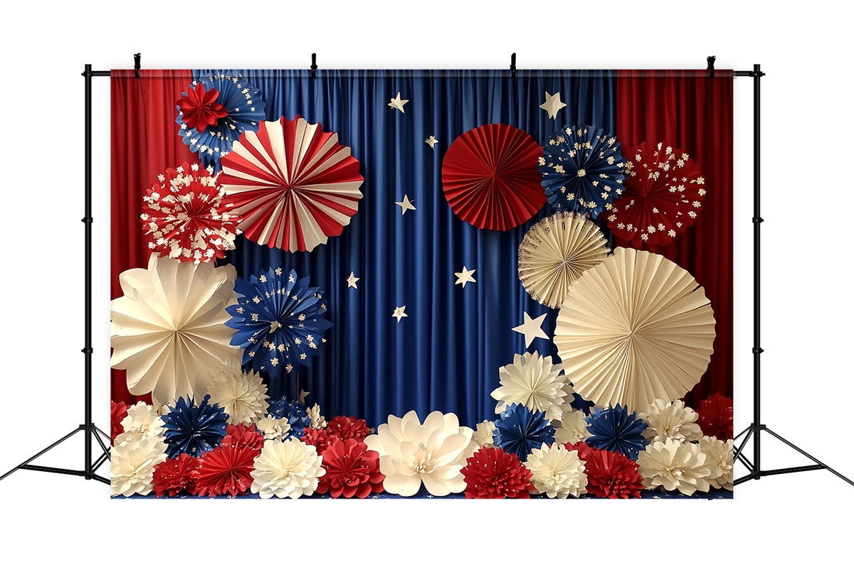4th of July Photography Backdrops Freedom Stars Fans Backdrop CSH6-23