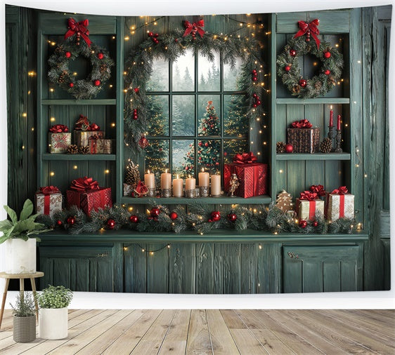 Christmas Photo Backdrops Cozy Christmas Window Backdrop CSH6-258
