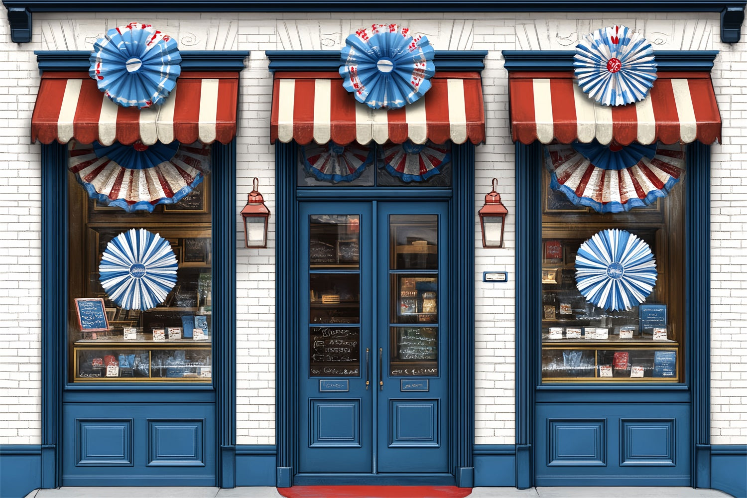 4th of July Backdrops Patriotic Window Display Backdrop CSH6-26
