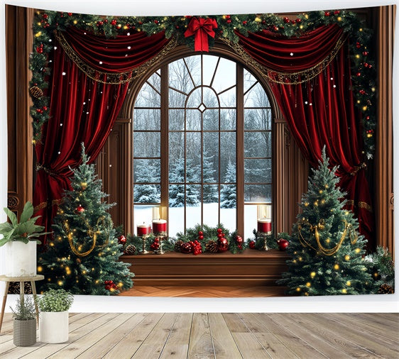 Christmas Backdrop Ideas Elegant Holiday Drapes Backdrop CSH6-273