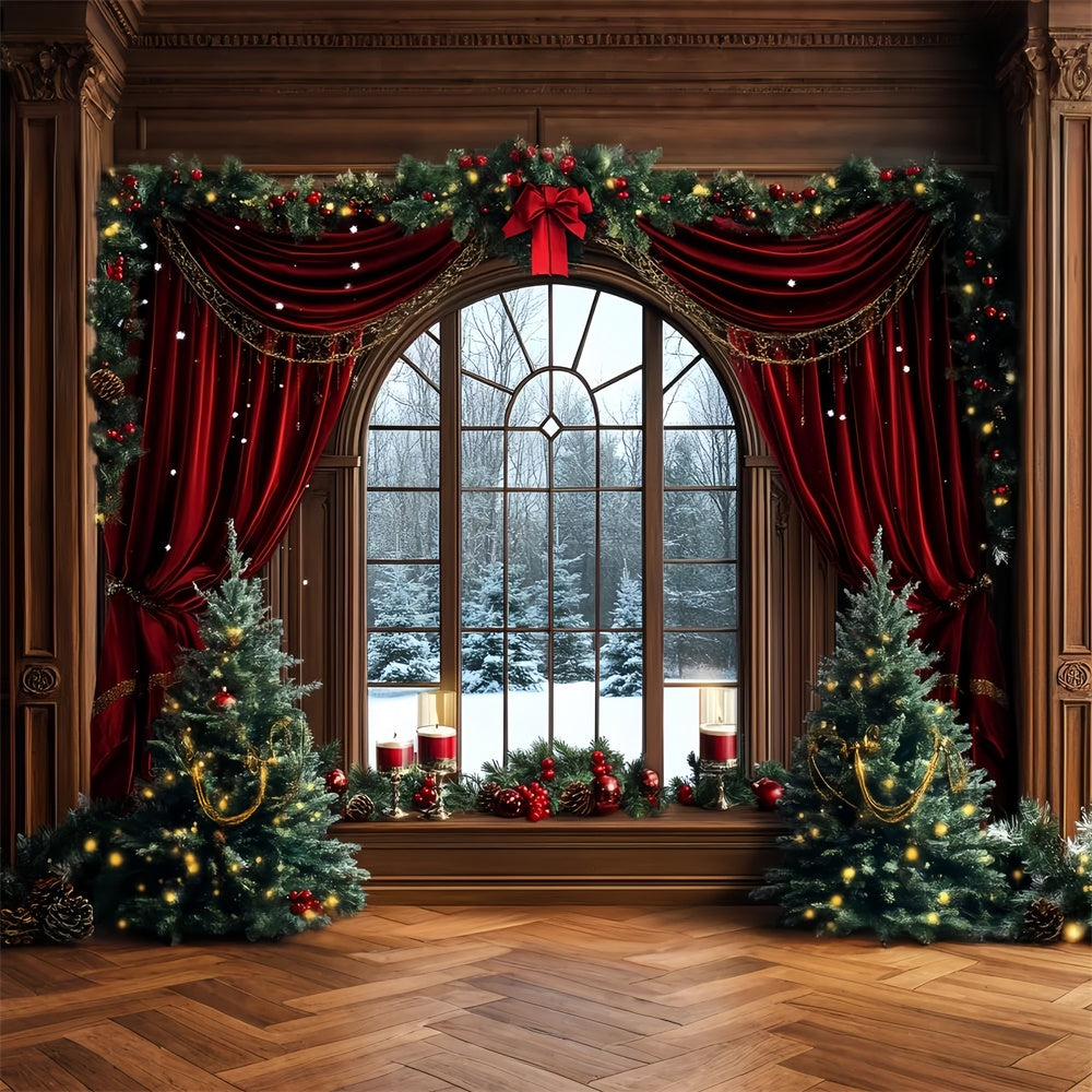 Christmas Backdrop Ideas Elegant Holiday Drapes Backdrop CSH6-273
